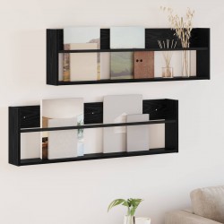 Sonata H Етажерка за списания с рафт 2 pcs Черния дъб 100 x 12 x 30 см - Ștergătoare și suporturi pentru umbrele
