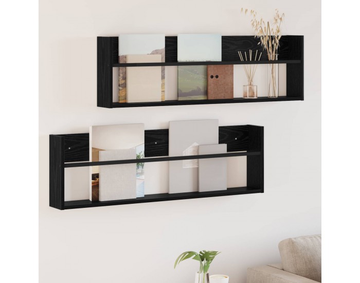 Sonata H Етажерка за списания с рафт 2 pcs Черния дъб 100 x 12 x 30 см