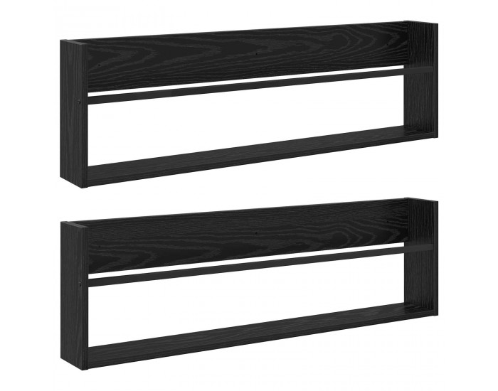 Sonata H Етажерка за списания с рафт 2 pcs Черния дъб 100 x 12 x 30 см