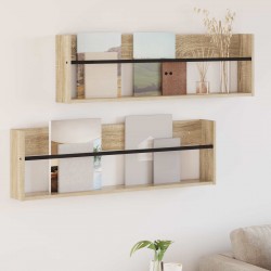Sonata H Етажерка за списания с рафт 2 pcs Сонома дъб 100 x 12 x 30 см - Ștergătoare și suporturi pentru umbrele