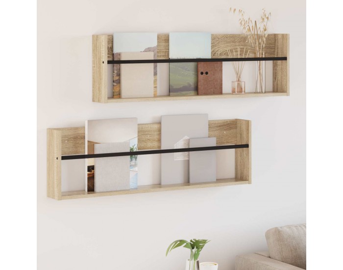 Sonata H Етажерка за списания с рафт 2 pcs Сонома дъб 100 x 12 x 30 см