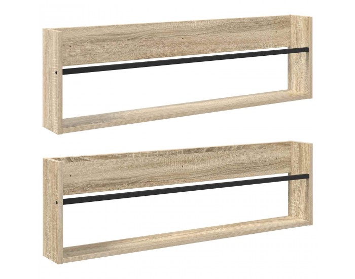 Sonata H Етажерка за списания с рафт 2 pcs Сонома дъб 100 x 12 x 30 см