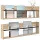 Sonata H Етажерка за списания с рафт 2 pcs Сонома дъб 100 x 12 x 30 см
