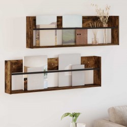 Sonata H Етажерка за списания с рафт 2 pcs Димян дъб 100 x 12 x 30 см - Ștergătoare și suporturi pentru umbrele