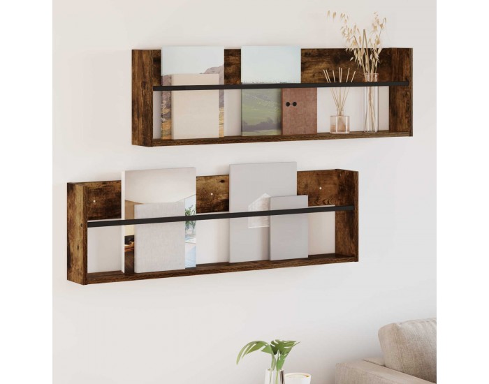 Sonata H Етажерка за списания с рафт 2 pcs Димян дъб 100 x 12 x 30 см