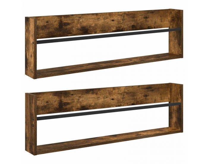 Sonata H Етажерка за списания с рафт 2 pcs Димян дъб 100 x 12 x 30 см