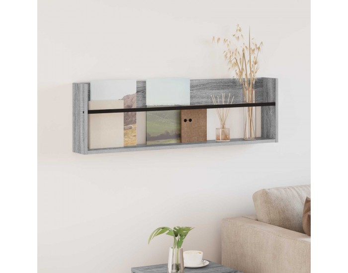 Sonata H Етажерка за списания с рафт Сив Сонома 100 x 12 x 30 см