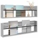 Sonata H Етажерка за списания с рафт 2 pcs Сив Сонома 100 x 12 x 30 см