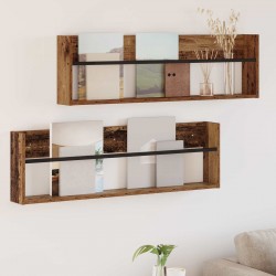 Sonata H Етажерка за списания с рафт 2 pcs Старо дърво 100 x 12 x 30 см - Ștergătoare și suporturi pentru umbrele