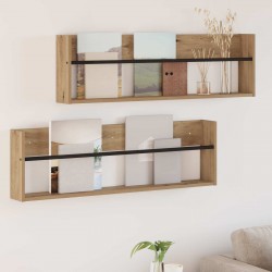 Sonata H Етажерка за списания 2 pcs Дъб 100 x 12 x 30 см Инженерно дърво - Hol