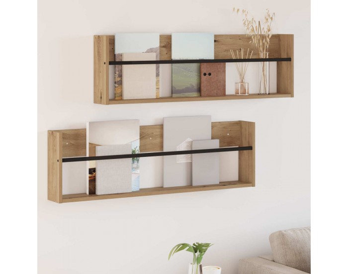 Sonata H Етажерка за списания 2 pcs Дъб 100 x 12 x 30 см Инженерно дърво
