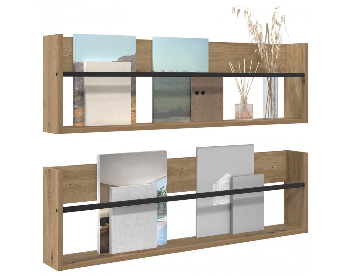Sonata H Етажерка за списания 2 pcs Дъб 100 x 12 x 30 см Инженерно дърво