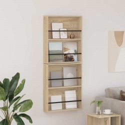 Sonata H Етажерка за списания с рафт 2 pcs Сонома дъб 60 x 12 x 70 см - Ștergătoare și suporturi pentru umbrele