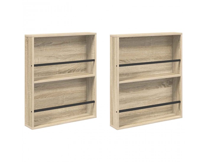 Sonata H Етажерка за списания с рафт 2 pcs Сонома дъб 60 x 12 x 70 см