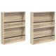 Sonata H Етажерка за списания с рафт 2 pcs Сонома дъб 60 x 12 x 70 см