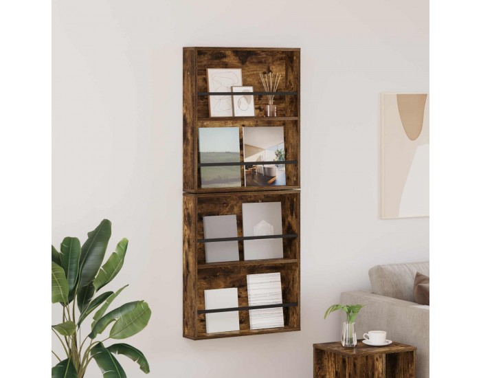 Sonata H Етажерка за списания с рафт 2 pcs Димян дъб 60 x 12 x 70 см