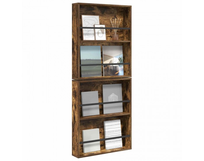 Sonata H Етажерка за списания с рафт 2 pcs Димян дъб 60 x 12 x 70 см