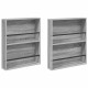 Sonata H Етажерка за списания с рафт 2 pcs Сив Сонома 60 x 12 x 70 см