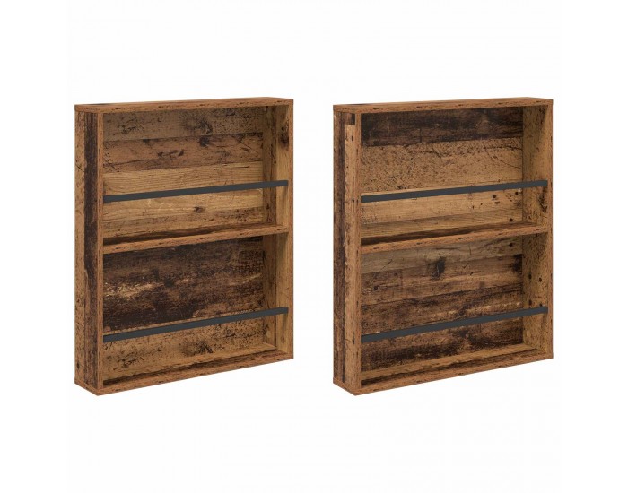 Sonata H Етажерка за списания с рафт 2 pcs Старо дърво 60 x 12 x 70 см