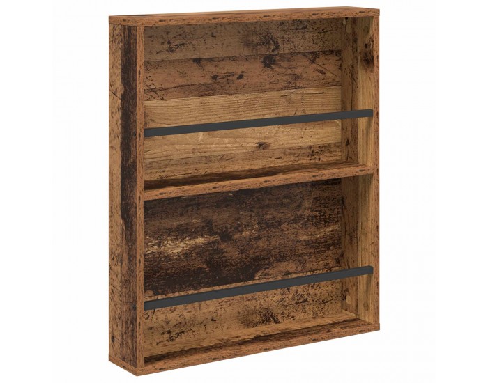 Sonata H Етажерка за списания с рафт 2 pcs Старо дърво 60 x 12 x 70 см