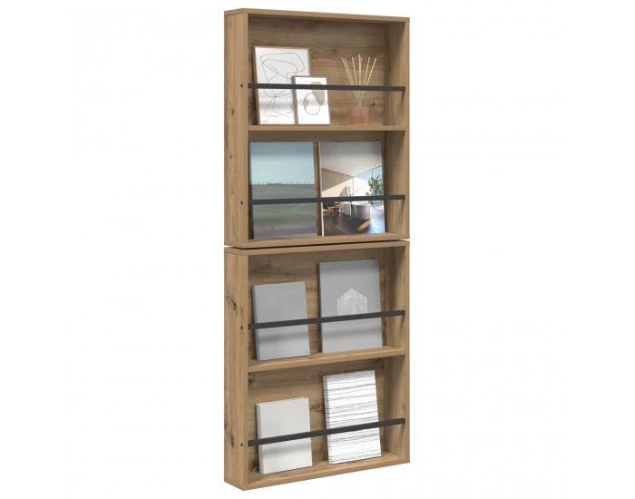 Sonata H Етажерка за списания 2 pcs Дъб 60 x 12 x 70 см Инженерно дърво