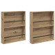 Sonata H Етажерка за списания 2 pcs Дъб 60 x 12 x 70 см Инженерно дърво