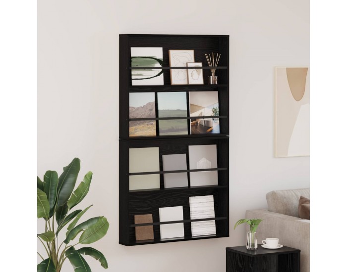 Sonata H Етажерка за списания с рафт 2 pcs Черния дъб 80 x 12 x 70 см