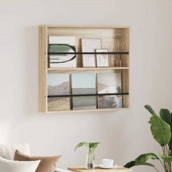 Sonata H Етажерка за списания Сонома дъб 80 x 12 x 70 см Инженерно дърво - Ștergătoare și suporturi pentru umbrele