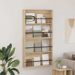 Sonata H Етажерка за списания с рафт 2 pcs Сонома дъб 80 x 12 x 70 см - Ștergătoare și suporturi pentru umbrele