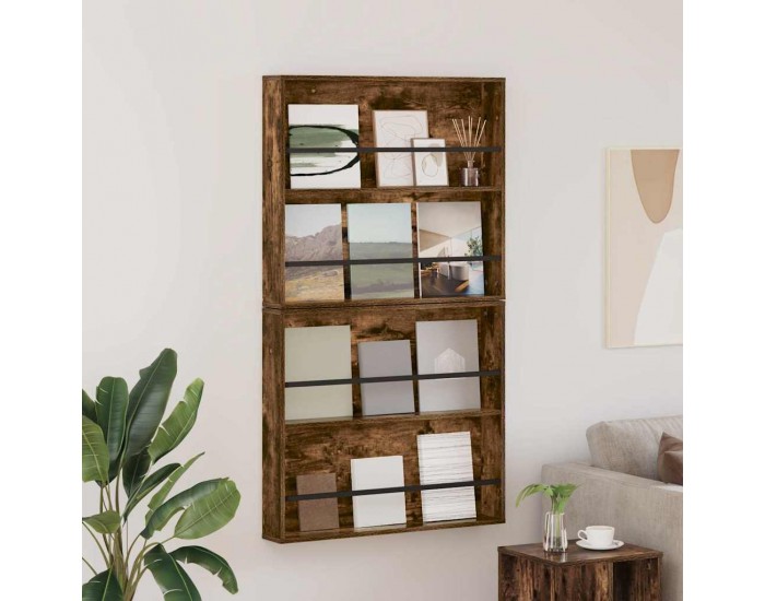 Sonata H Етажерка за списания с рафт 2 pcs Димян дъб 80 x 12 x 70 см