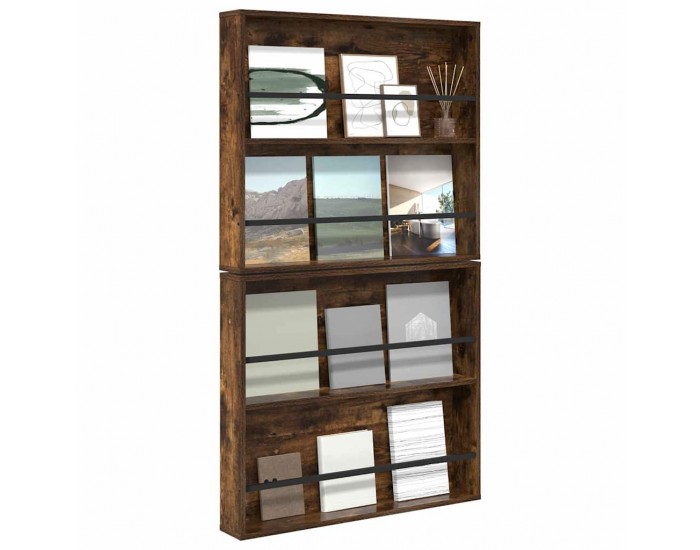 Sonata H Етажерка за списания с рафт 2 pcs Димян дъб 80 x 12 x 70 см