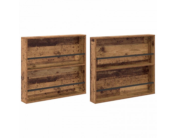 Sonata H Етажерка за списания с рафт 2 pcs Старо дърво 80 x 12 x 70 см