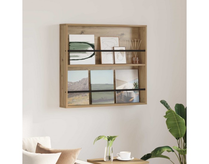 Sonata H Етажерка за списания с рафт Дъб 80 x 12 x 70 см Инженерно дърво