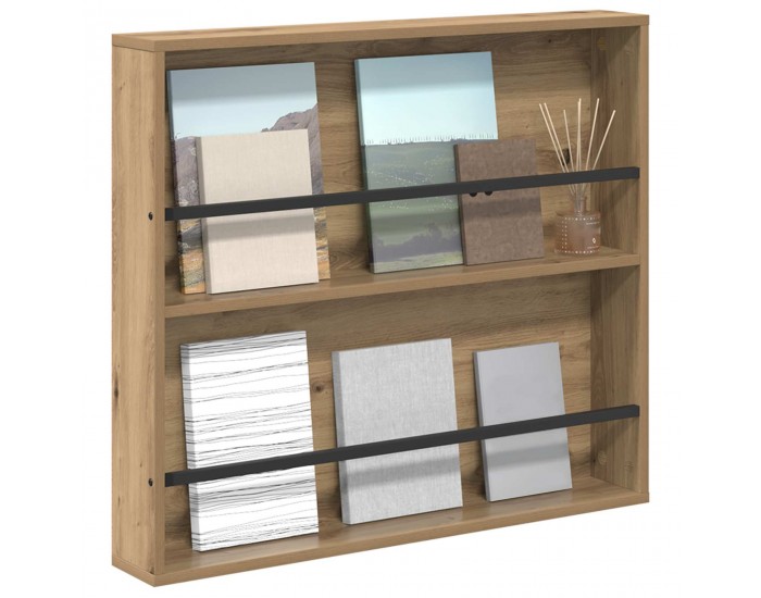 Sonata H Етажерка за списания с рафт Дъб 80 x 12 x 70 см Инженерно дърво