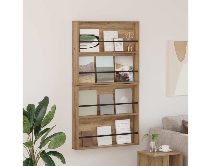 Sonata H Етажерка за списания 2 pcs Дъб 80 x 12 x 70 см Инженерно дърво