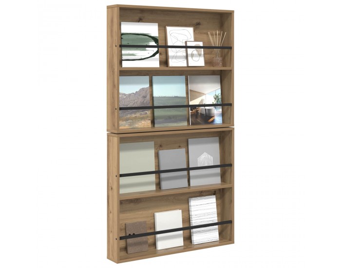 Sonata H Етажерка за списания 2 pcs Дъб 80 x 12 x 70 см Инженерно дърво