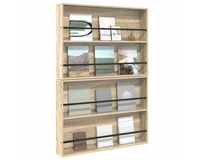 Sonata H Етажерка за списания с рафт 2 pcs Сонома дъб 100 x 12 x 70 см