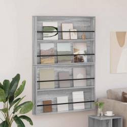 Sonata H Етажерка за списания с рафт 2 pcs Сив Сонома 100 x 12 x 70 см - Ștergătoare și suporturi pentru umbrele