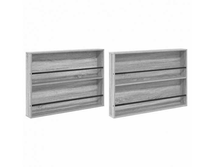 Sonata H Етажерка за списания с рафт 2 pcs Сив Сонома 100 x 12 x 70 см