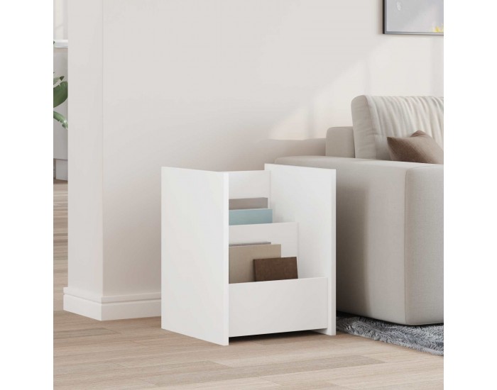 Sonata H Етажерка за списания Бяло 35 x 35 x 45 см Инженерно дърво