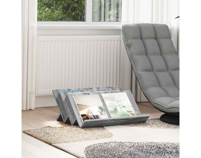 Sonata H Етажерка за списания с рафт Сив Сонома 65 x 53 x 28,5 см