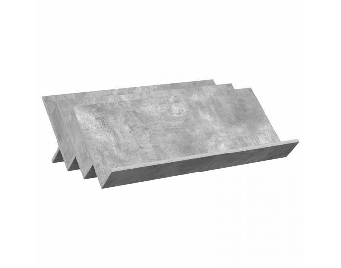 Sonata H Етажерка за списания с рафт Бетоново сиво 90 x 53 x 28,5 см