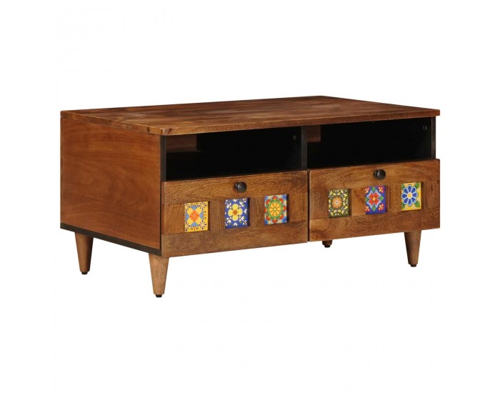 Sonata H ТВ шкаф с чекмедже Орех 70 x 33,5 x 46 см Солидно мангово дърво