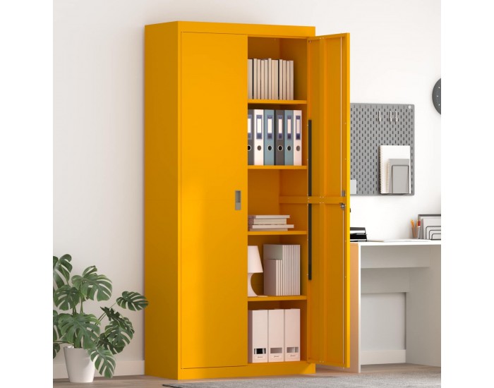 Sonata H Шкаф за съхранение 2 pcs Горчично жълто 90 x 40 x 200 см