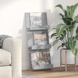 Sonata H Етажерка за списания с рафт Циментено сиво 51 x 11 x 102 см - Ștergătoare și suporturi pentru umbrele