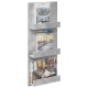 Sonata H Етажерка за списания с рафт Циментено сиво 51 x 11 x 102 см