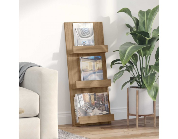 Sonata H Етажерка за списания Дъб 51 x 11 x 102 см Инженерно дърво