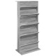 Sonata H Етажерка за списания с рафт Сив Сонома 70 x 41 x 156 см