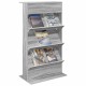 Sonata H Етажерка за списания с рафт Сив Сонома 70 x 41 x 126 см