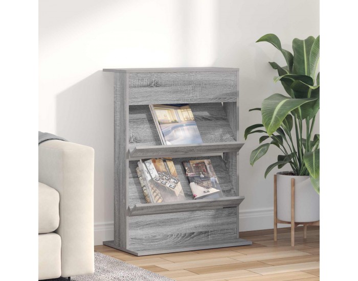 Sonata H Етажерка за списания Сив Сонома 70 x 41 x 96 см Инженерно дърво